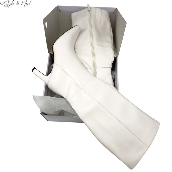 Women Fashion Festival Rave Gogo Boots Knee High Chunky Block Heel Y2K Size 7 - Picture 3 of 10